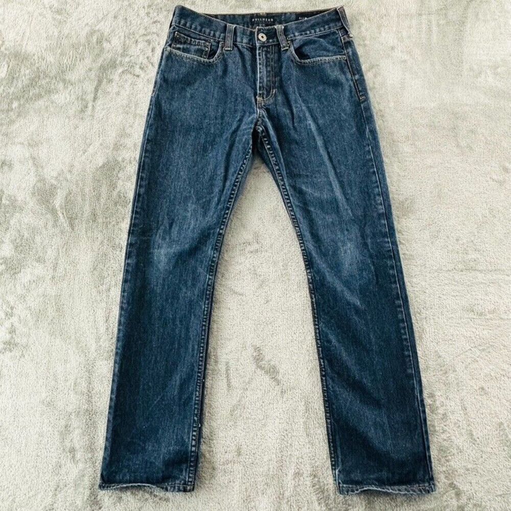 Bullhead Gravels Slim Fit Straight Jeans Mens Measure 31x30 Dark Wash 090233